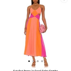 Love the Label Cut-Out Dress Coral Color Combo. XS / Extra Small. New with Tags